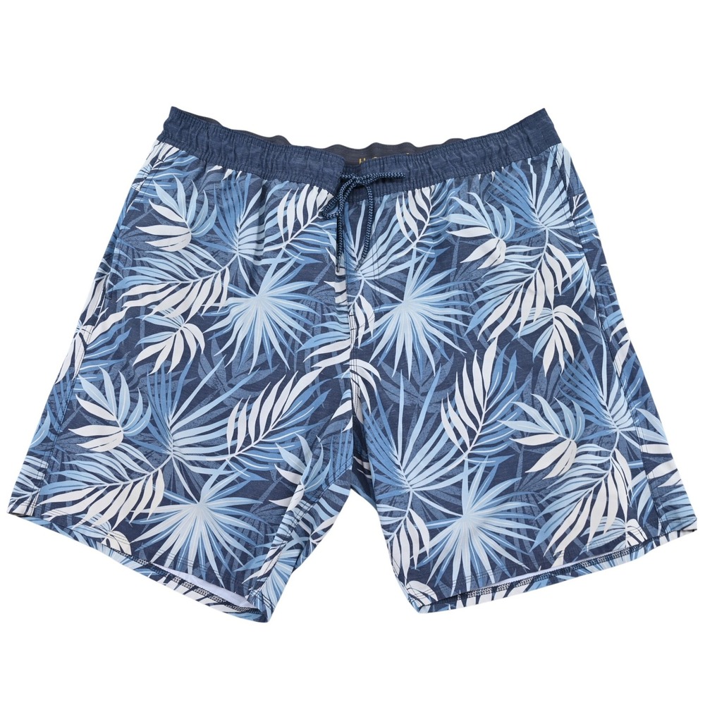 Hang Ten Men XL Hybrid Swim Trunks Tropical Palm Blue Lined Board Shorts Classic - Picture 2 of 16